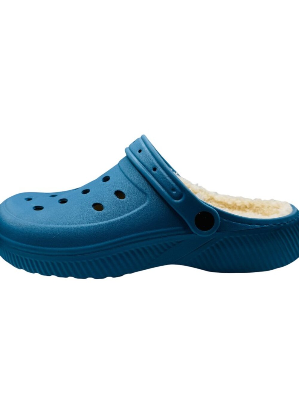 Freestyle Blue Fleece-Lined Clogs With Adjustable Strap Size 10 Comfortable Wint